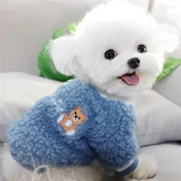 Hundekleidung Haustier warme Kleidung Teddy Cartoon B￤renpullover Schnee Katze Herbst/Winter Pullover kalte Mode zweibeinige Kleidung