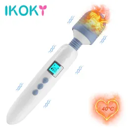 Skönhetsartiklar Ikoky 36 Speed ​​LCD AV Stick Vibrator Massager Magic Wand Clitoris Stimulera uppvärmd G Spot Kvinnlig onani Sexig butik