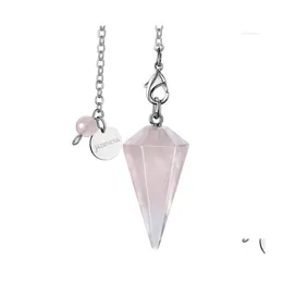 Подвесные ожерелья Jadenova Natural Conical Gem Energy Healing Crystal Pendum Drop Delive Jewelrants подвески Dh6tn