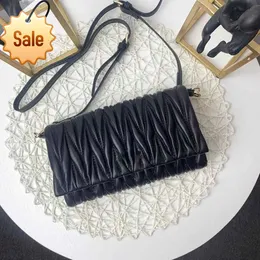 Bolsas de ombro de designer de luxo 2023 nova moda Miu combinando textura couro plissado portátil multifuncional bolsa crossbody caixa de presente embalagem venda direta da fábrica