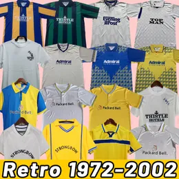 Hasselbaink erkek retro futbol formaları klasik ev beyaz sarı kewell hopkin fotball gömlekleri klasik anıt yetişkin üniformaları 00 02 88 90 91 92 93 94 95 96 97 98 99 1972