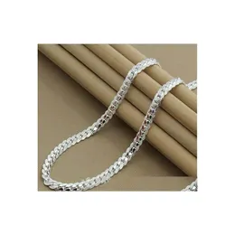 Kedjor h￶gkvalitativa varum￤rke kvinnor mens manliga kvinnliga 925 sterling sier figaro halsband halsband h￤nge kedja l￤nk h￤nger kx130 droppe dhazv