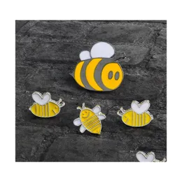 Pins Brooches Enamel Animal Pins Smiling Honey Bee Insect Brooch Denim Jacket Pin Buckle Shirt Badge Jewelry Gift For Kid 311C3 Dro Dhvih