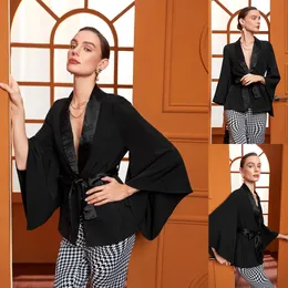 Blazer nero da donna New Spring manica lunga giacca corta elegante formale da ufficio da donna da sera da sera