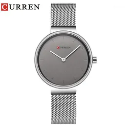 Curren New Women Wather Fashion Dress Watches Stains Stains Stains Quartz Wristwatch SAAT Clock Relogios Feminino1263V