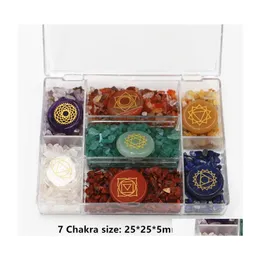 Anh￤nger Halsketten Stein Reiki Ncing Tumble Chip Crystal Healing Wicca Stones Kit poliert graviert
