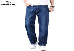 Shan Bao Cotton Stretch Mens Straight Summer Summer Thin Thin Spring Classic Brand Casual Lightweight Jeans Blue 2206278293149