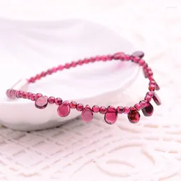 Link Bracelets JoursNeige Natural Garnet Bracelet Raindrop 3mm Beads Jewelry Bijoux Vintage Collares Collier Women Crystal