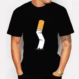 Мужские футболки с сигаретным принтом Мужские футболки для женских футболок летняя классическая футболка табачный дым Курение повседневное базовое рубашка хлопок негабаритный