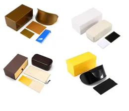 Summer Top Quality Yellow Black Brown Red SolglasSes Packages Box med glaskläder Hög 9 -instylat glasögon Black Case Eyewear Accessories Box