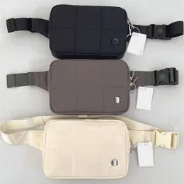 Ll quited Grid Belt Bag Yoga påsar Sport axelrem multifunktionsväska mobiltelefon plånbok 3 färger