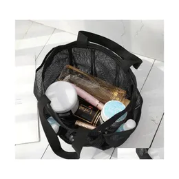 Storage Bags Mesh Shower Caddy Basket Bathroom Bag Organizer Tote Cam With Pockets And Handles Drop Delivery Home Garden Housekee Or Dhmz5