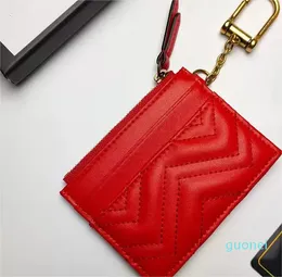 디자이너-유니섹스 디자이너 키 파우치 패션 암소 가죽 지갑 열쇠 고리 미니 지갑 동전 신용 카드 소지자 상자가있는 5 색 키 체인