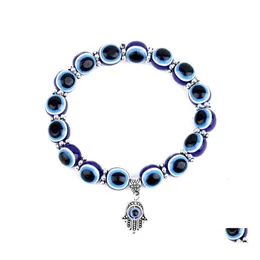 Charme Armbänder Naturstein Türkei Böse Augen Unisex Mode Blue Eye Armband Party Schmuck Einfache Evileye Hand Glück Drop Lieferung Dhvlw