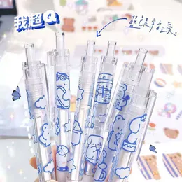 6pcs/lot Gel Pen Ink Cream Kawaii Bear Press Ins Cute 0.5mm Student Test Signature Cartoon Holer