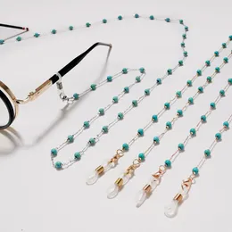 Cadena de anteojos de moda con cuentas de piedra azul de moda para mujer fuera de gafas de sol casuales accesorio collar regalo cuerda colgante