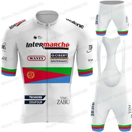 チームワンティサイクリングジャージセットエリトリアチャンピオンサイクリング衣類メンサマーロードバイクシャツスーツ自転車ビブショーツMTBウェア