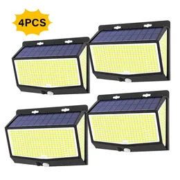 Solar Wall Lights Outdoor 468 LED 1/2/4 Pack Solar Motion Sensor with 3 Lighting Modes Waterproof Security street lamps