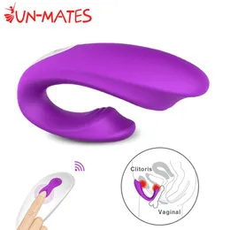 Articoli di bellezza Vagina femminile Vibratori Clitoride Anale Dual Stimolare Tipo U Masturbatore vibrante Telecomando wireless Giocattoli sexy per donne Articoli per adulti