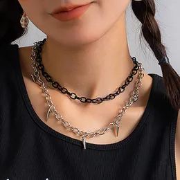 Pendant Necklaces IngeSight.Z Gothic Metal Rivets Link Chain Choker For Women Punk Exaggeration Rock Collar Halloween Jewelry