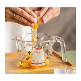Tumblers Glass Measuring Cup With Scale High Temperature Baking Household Large Capacity Food Grade Drop Delivery Home Garden Kitche Dhdzd