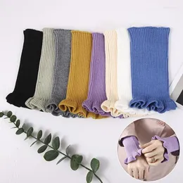 Bangle Detachable Fake Sleeves Winter Warm Knitted Cuffs False Sleeve For Women Casual Solid Color Ruffle Wrist Bracelet