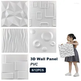 Duvar Kağıtları 6/12 PCS 3D Duvar Panelinde Elmas Tasarım Mawhite 30x30cm Duvar Kağıdı Duvar Kuru Kiremit Panel Kollu Sticker Banyo Mutfak