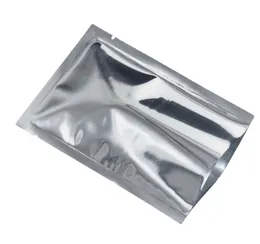 Wholesale Heat Seal Flat Silver Aluminum Foil Packing Bag Open Top Dried Food Pack Bags Glossy Vacuum Mylar Foil Pouches