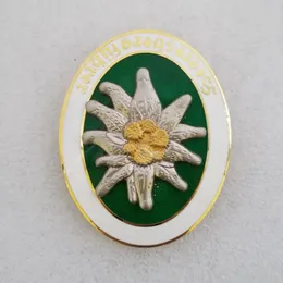 Brosches rosarykaki antik hantverk tyska eddweiss brosch militär arm badge hat dekoration colloction drop