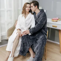 Casal japonês e coreano do sono feminino Casal de outono Bathrobe Sexy Cintura Flanela Nightgown Man Robes para atacado