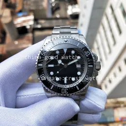 Relógio masculino tamanho BP fábrica mostrador preto aço inoxidável movimento automático vidro safira 44mm moldura cerâmica mergulho natação à prova d'água relógios de pulso luminosos