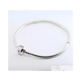 구슬 도매 925 Sterling Sier Bracelets M 뱀 체인 착용 부적 매력 Bead Bangle Bracelet Diy Jewelry Gift Gift Drop Dhl2J