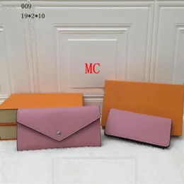 Stilista da donna portafoglio lungo libretto degli assegni porta carte di credito po clip portafogli marrone bianco rosa portamonete in pelle nera 009 # mc 19x176o