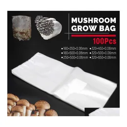 Fioriere Vasi 100 Pz Fungo Grow Bag Spawn Media Substrato Alta Temperatura Pre Sigillabile Forniture Da Giardino Piantagione In Pvc Ventilare Borse Dr Dhvdp