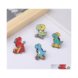 Pins Brooches Cute Dinosaur Enamel Pin For Women Fashion Dress Coat Shirt Demin Metal Funny Brooch Pins Badges Promotion Gift C3 Dr Dhfn2