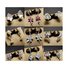 Jewelry Settings Shiny Pearl Earrings Zircon Solid 925 Sier Stud Earring For Women Fashion Mounting Blank Diy Drop Delivery Dhepm
