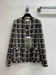 Women's Wool & Blends designer 2023 early spring new black scotch plaid wool coat jacket small suit men and women TWJZ