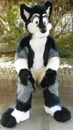 Furry Husky Fox Medium Long Fur Mascot Costume Walking Halloween and Christmas Big Event Set