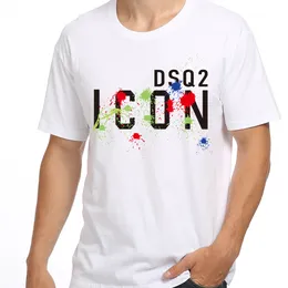 DSQ2 panno di cotone T-shirt a maniche corte estiva transfrontaliera europea e americana stampata casual girocollo pullover top moda uomo