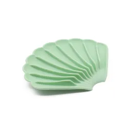 Kreativitet Seashell Shape Soap Dish Silicone Anti-Slip Drainerbara tvålar Diskar Tray Eco-vänligt badrum baddusch tvålhållare jabonera con forma de concha