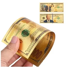 Artes e artesanato 10 bilh￵es de Trump 24k D￳lares de ouro com comemorativo Notas Presentes Cole￧￣o de lembran￧as realistas de dinheiro DHIFY DHIFY