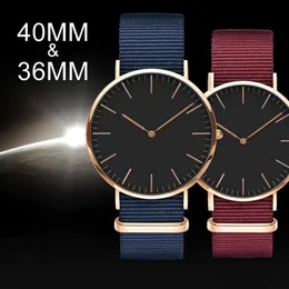 2022 New Mens Womens Watch d&w Quartz Fashion Casual Watches Daniels Nylon Strap Clock328m