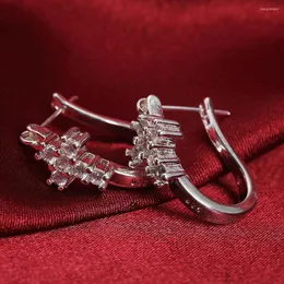 Orecchini a cerchio Trendy Diamond Cross a forma di U Squisito Street Shooting Gioielli per tutti i fiammiferi per accessori da donna regalo