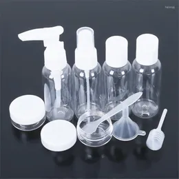 보관 병 9pcs/세트 전문 휴대용 투명한 여행 병 화장품 포인트 병을 뿌리기 플라스틱 재료