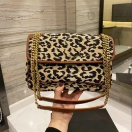 bolsa de mão designer leopardo LOULOU costura em forma de Y couro bolsa de ombro corrente de metal feminina bolsa de aba de alta qualidade bolsa mensageiro265r