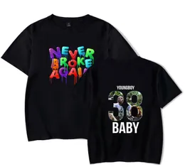 Rapador Youngboy nunca Broke Again de nuevo Camiseta de algodón Menores Hip Hop Hop Harajuku Tops de manga corta Camas de manga corta Camas Male