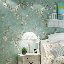 Avrupa tarzı dokuma olmayan duvar kağıdı çiçek 3d kabartmalı yatak odası oturma odası duvar kağıdı ev dekor kağıdı