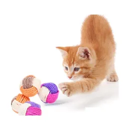 Toys de gato tecidos sisal arranhando bola para mordida de estimação resistente à abrasão resistente a ambientalmente amigável não