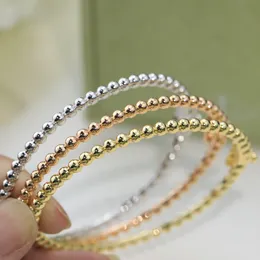 Bracelets Bangle Brand Designer Perlee Copper Bead Charm Three Colors Rose Yellow White Gold Bangles For Women Jewelry With Box Gift