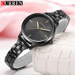 Curren Brand Luxury Black Bracciale in acciaio inossidabile Stile Orologio al quarzo da donna Fashion Dress Orologi da donna Regali Relogio Feminino194c